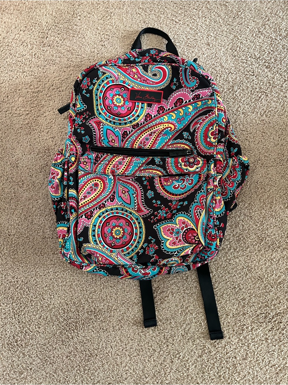 Vera Bradley Black Multi Paisley backpack